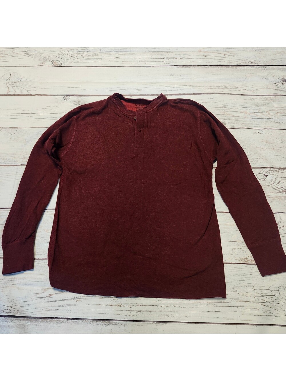 L.L.Bean Traditional Fit Long Sleeve Shirt Large Regular Burgundy